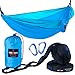 Premium Double Camping Hammock Complete Set - BONUS Adjustable Tree Straps w/ 21 Loops + Aluminum Carabiners - Strong, Lightweight & Portable Nylon Parachute Hammock for Travel, Backpacking, Outdoor
