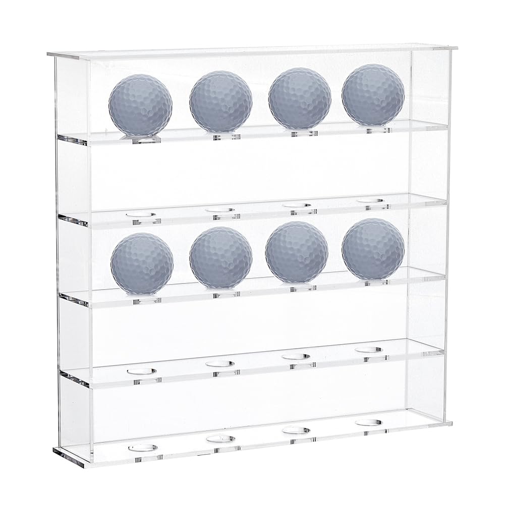 SUPERFINDINGS 1 Set Mountable Golf Ball Holder Golf Ball Collection Acrylic Display Cabinet Clear Showcase Racks for Hanging Display Shelves for Shop Windows
