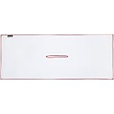 Clothlete Center Cut Microfiber Golf Towel, Lightweight, Large Size, Super Absorbent, Fast Drying, Center Hole Drapes Over Clubs - 16 inch x 40 inch (White w/Red Edge)