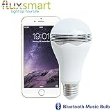 Fluxx2122; Blast - LED Light Bulb With Bluetooth Speaker - Warm White (3000K) - 40 Watt Equivalent (6W) A19 Bulb - Works with Apple iPhone, iPad and Android Phone