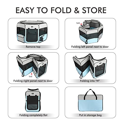 XZONE PET Portable Foldable Pet Dog Cat Playpen Crates Kennel/Premium