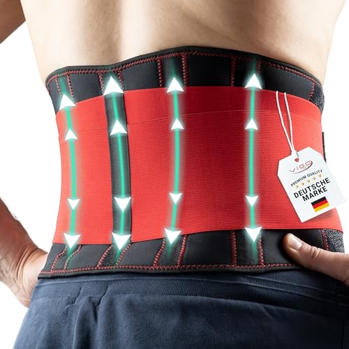 VIGO SPORTS Rückenbandage waschmaschinenfest - Anti-Schweiß Nierengurt für effektive Stabilisierung des Rückens - Rückenstützgürtel für Herren & Damen