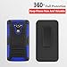 Droid Turbo Case, Circlemalls Dual Layers [Combo Holster] and Built-in Kickstand Bundled with Dual Layers Protection Hybrid Shockproof Phone Case and Stylus Pen for Motorola Droid Turbo XT1254-Blue