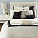 Hudson Park Collection Luxe Herringbone Hemstitch Cream KING Duvet Cover