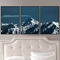 3 Piece Framed Canvas Wall Art Snow Mountain Landscape Canvas Prints Home Artwork Decoration for Living Room,Bedroom - 16