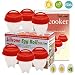 Egg Cooker-Silicone Egg Poachers for hard boiled eggs,Egg Cups AS SEEN ON TV,Hard&Soft Maker,Boil Eggs Without the Egg Shell (Pack of 6) primary