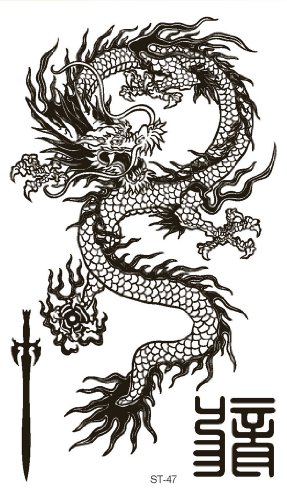 dragon tattoos black and white
