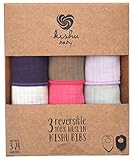 kishu baby Girl's Reversible Bandana Bib 3-Pack Set B, Multicolor, One Size