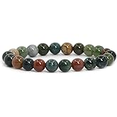 Justinstones Gem Semi Precious Gemstone 8mm Round Beads Stretch Bracelet 7 Inch Unisex