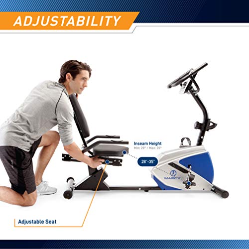 Marcy 8 Levels Resistance Recumbent Exercise Bike with