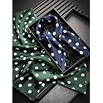 Zhanmai Satin Chiffon Square Scarf Head Scarf Polka Dot Vintage Style Zhanmai Satin Chiffon Square Scarf Head Scarf Polka Dot Vintage Style