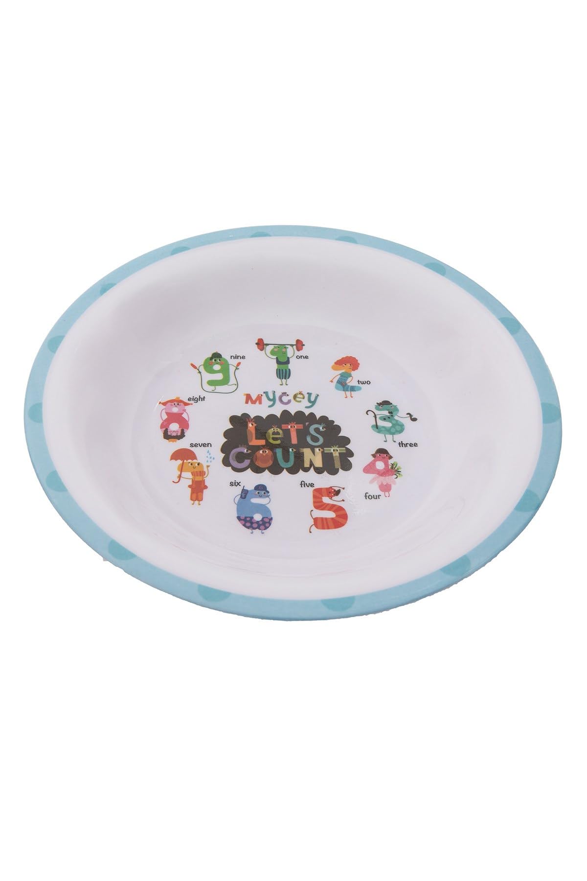 Mycey Melamine Baby Plate - Numbers