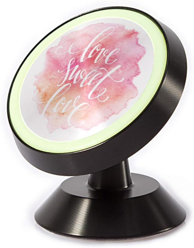 Tinmun Magnetic Phone Car Mount, Watercolor Love Sweet Pink Abstract Universal Car Phone Holder for Dashboard