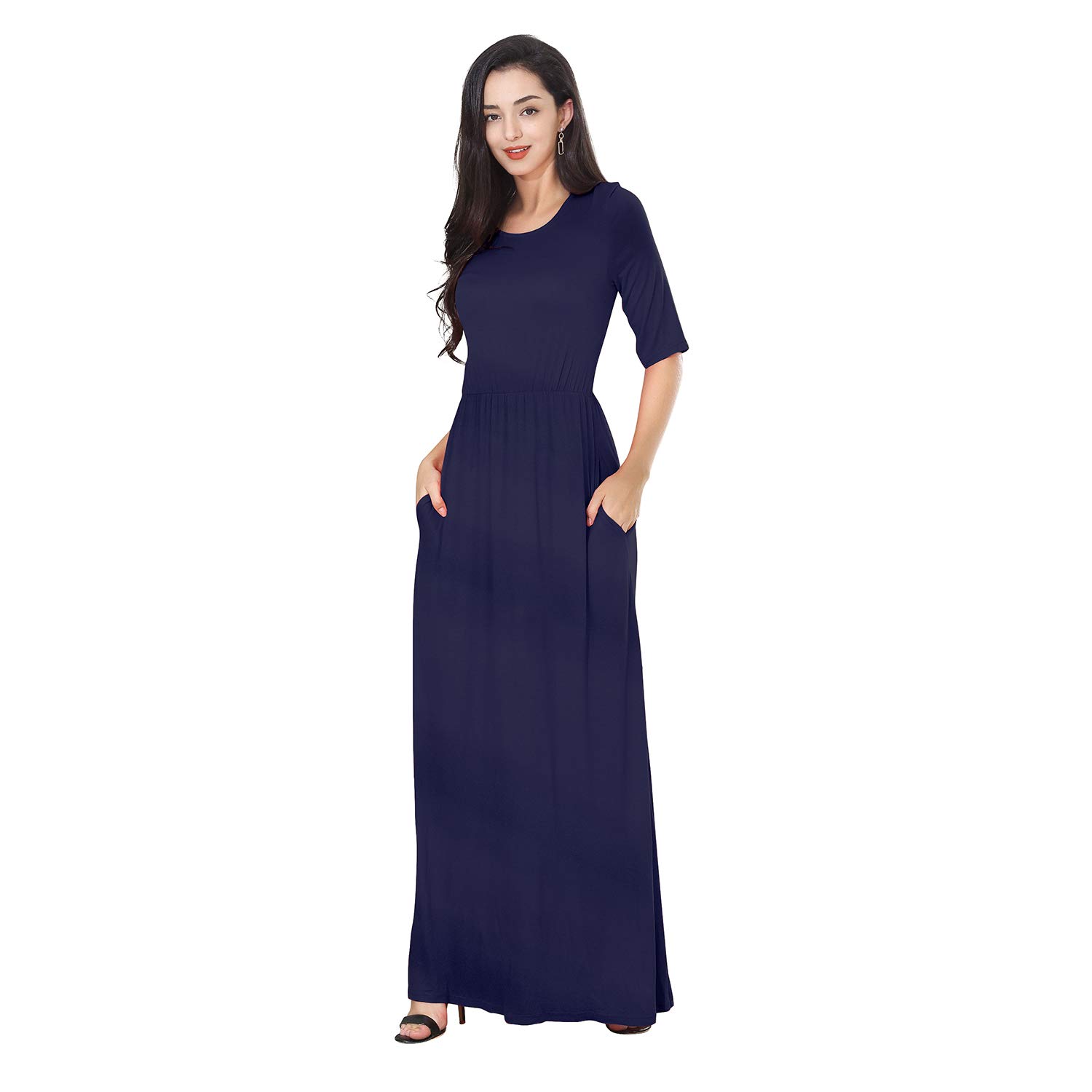 Women Maxi Dress Crew Neck Half Sleeve Ladies Dresses High | Desertcart Guyana Women Maxi Dress Crew Neck Half Sleeve Ladies Dresses High | Desertcart Guyana