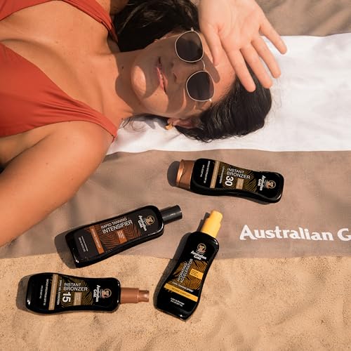 Australian Gold Instant Bronzer Water Resistant Sunscreen Spray Gel SPF 15, 8 Ounce