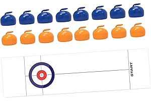 GaotKeut Tabletop Curling Game with Orange Stones Table Curling Set Family Board Game