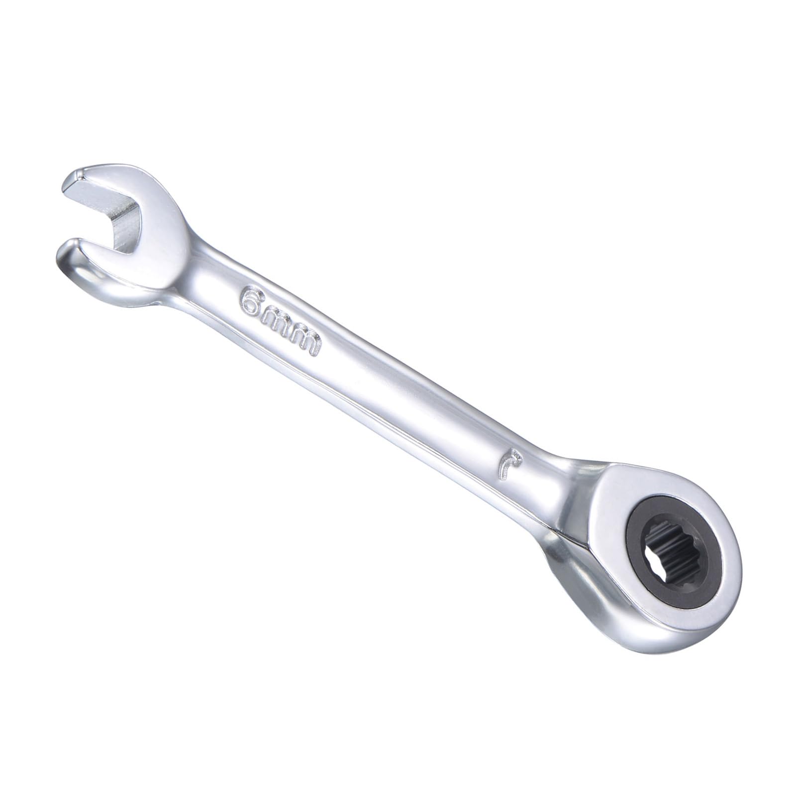 CoCud Ratcheting Wrench, 6mm Head Metric 72-Teeth, Cr-V Combination Wrench Spanner - (Applications: for Repairing Home Tasks)