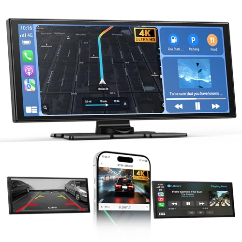 11.5" Car Tablet Pro Max 2026: Wireless Carplay Screen for Car with 4K Front and 1080P Rear Camera, Android Auto Car Play Screen IPS Touchscreen/Mirror Link/Loop Recording/Navigation / 64G SD