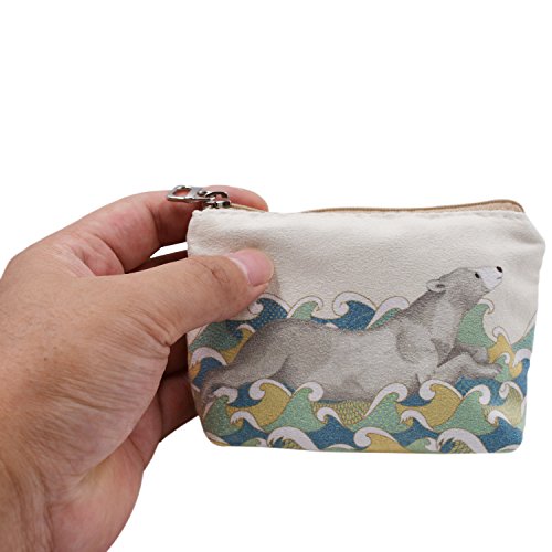 Women and Girls Cute Fashion Coin Purse Wallet Bag Change Pouch Key Holder (Polar Bear)
