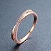DIFINES Redbarry Fashion Criss Cross X 18k Rose Gold Plated CZ Diamond Promise Eternity Rings Wedding Band, Size 8
