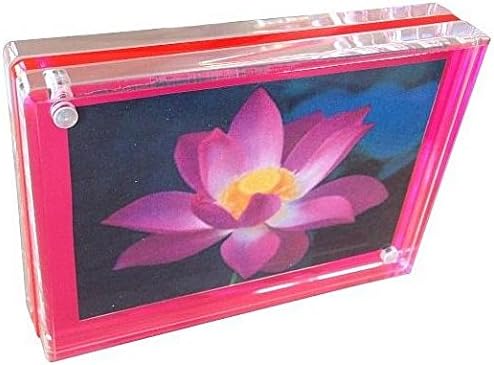 Acrylic TRIPLE MAGNET FRAME in NEON PINK by Canetti - 3.5x5