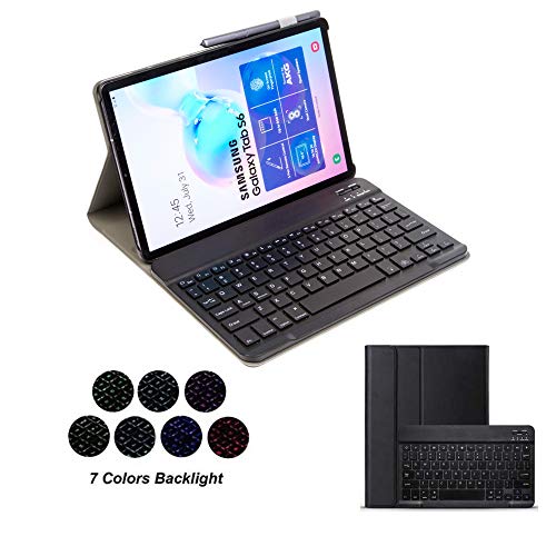 for Samsung Galaxy Tab S6 Keyboard Leather Case,Slim Lightweigh Folio