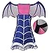 Cotrio Girls Vampire Dress Up Boo-Tiful Costume Dresses Outfit Set Dressing Up For 7-8yrs Size 8 (Dress+Hairband+Wing)