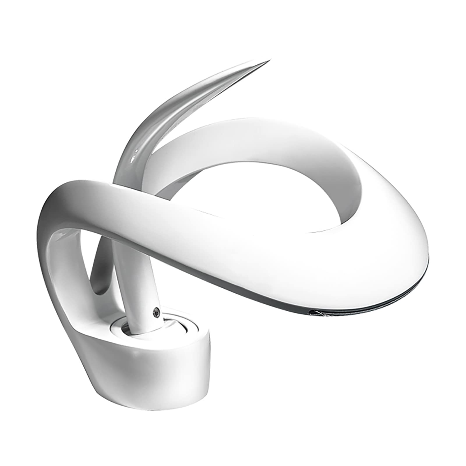 Bathroom Faucet,Brass Waterfall Widespread Single Handle One Hole Bathroom Tap with Hot and Cold Switch (White)