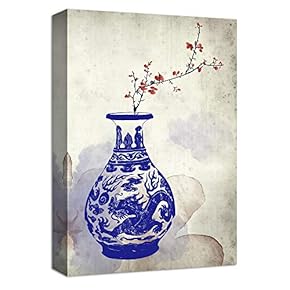 Canvas Wall Art Traditional China Painting Artwork for Home Prints Framed - 12x18 inches