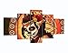HD Printed Day of the Dead Face Group Painting on Canvas Posters and Prints Pictures Wall Art for Living Room Modern Home Decor Gallery-wrapped Canvas Art 5 Piece Set Framed (60''W x 32''H)