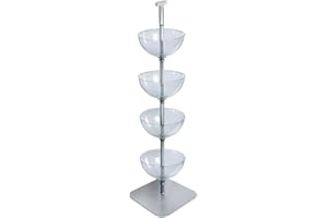 Azar Displays Tiered Bowl Floor Display with Flat Base, 4 Tiers, 14"D, Clear