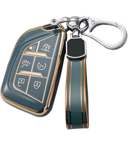 Escalade Key Fob Cover Silicone 5 Buttons Key Fob Cover Case Protector For 2020 2021 2022 2023 2024 2025 Cadillac Lyriq CT4 CT5 CT6 V XTS XT4 XT5 ATS 2024 Cadillac Lyriq Key Fob Cover