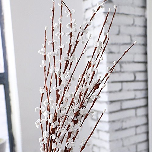 Artificial Flowers Fake Flower 10 Pieces Artificial Winter Jasmine Flowers for Wedding Bouquet Bride Holding Garlands Vine DIY Floral Art Plant Wedding Home Office Party Yard Decoration, White 29"