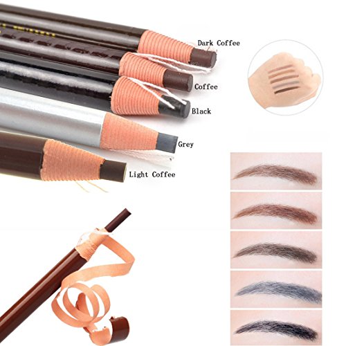 10Pcs Paint Eyebrow Pencil Set Enhancer Makeup Tools Drawing Eye Brow Pen Pencil Cosmetic Eye Permanent Make up Definer Eyebrow Shaping Stencil Template Razor Trimmer Microblading Pencils