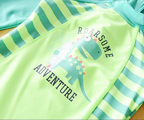 BANGELY Baby Boy Long Sleeve One Piece Rash Guard Swimsuit, 12-18 Months (Tag 4),Green