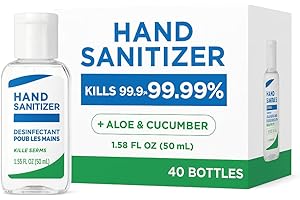 40pcs One Step Mini Hand Sanitizer Gel Travel Size – 50ml Mini Bottles - 75% Alcohol Squeeze Bottle Disc-top Cap Disinfectant