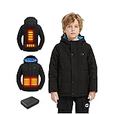 Varmcore Kids Heated Puffer Jacket with Battery Pack – 4 Heating Zones Winter Coat for Boys and Girls.