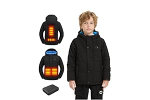 Varmcore Kids Heated Puffer Jacket with Battery Pack – 4 Heating Zones Winter Coat for Boys and Girls.
