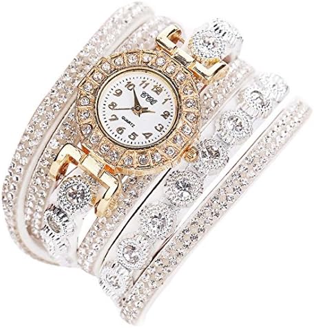 Toponly watches Women Watches,Toponly Luxury Crystal Rhinestone Stainless Steel Bracelet Watch Gift For Women (Fashion White)