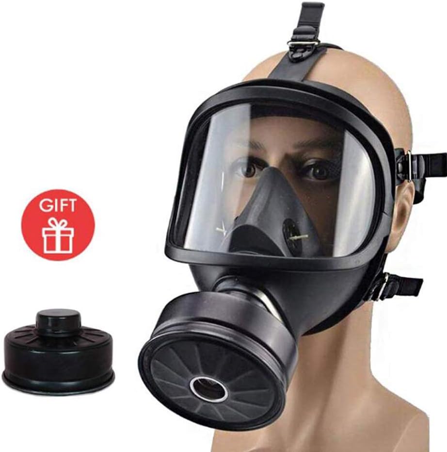 Gas Mask, Full Face Breathing Filter, with Goggles, Dust Proof, Impact Resistant and Wear Resistant, for Protection Against Dust and Harmful Gases,Gas Mask
