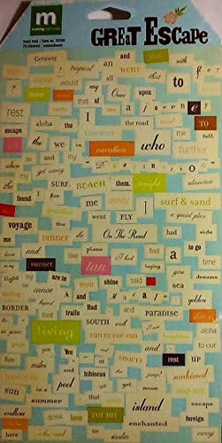 "Great Escape" Word Fetti Stickers ~ Words! Letters, Snips, Clips... ~ Over 160 Stickers