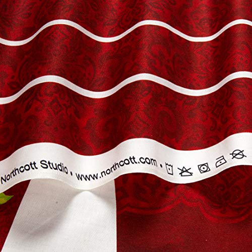 Northcott Deck the Halls Apron/Oven Mitt Panel 24'' Red Multi Fabric