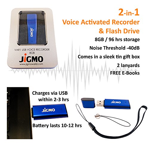 Voice-Activated-Recorder-Blue-by-JiGMO-8GB-96-Hrs-Storage-Mini-Digital-Audio-Recording-Device-USB-with-Microphone-Records-While-Charging-With-2-Lanyards-NEVER-MISS-ANOTHER-WORD
