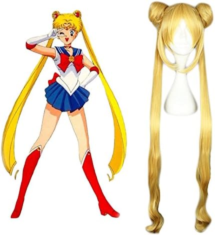 MeiruiHair 39" Sailor Moon Gold Cosplay Anime Wig