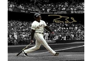 IKONIC FOTOHAUS Barry Bonds Iconic Home-Run Signed Photo Autograph Print Wall Art Home Decor