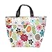 Mziart Oxford Cloth Insulated Lunch Bag Reusable Lunch Box Tote Bag Cooler Bag for Women Adults (Colorful Flowers)