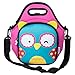 Itzi Bitzi Neoprene Insulated Children's Lunch Bag Kids Tote Toddler Backpack with Adjustable Shoulder Strap & Ice Pack Brick - Pink Owl