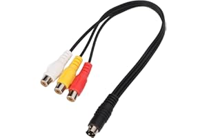 ciciglow Video Adapter Cable, S Video 4 Pin Male to Female Connector Cable with Double Shielding Video Adapter Cord 1.0ft Stable
