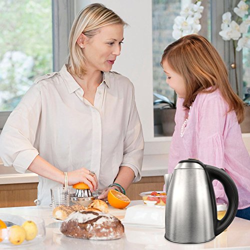 Electric Kettle Stainless Steel Hot Water Kettle 1200W, Cordless Tea Kettle 1.8 Liter, Auto Shut-off, Perfect For Brewing Teas, Coffee, Cold Brew, Espresso, and More!