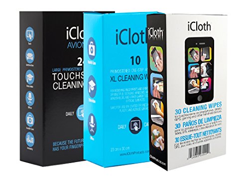 iCloth All Size Combo Cleaning Wipe Pack | 30 Lens and Screen - 24 Large Screen - 10 XL Screen and Mulit-Surface For use in LCD LED OLED TV screens, Smartphones, Windows, Windscreen and Others